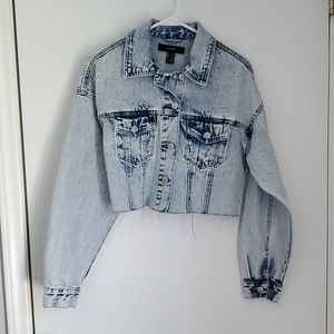 Brand New cropped acid jean jacket
